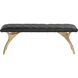 Taylen Black Leather Bench